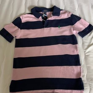 Polo, M(10-12), pink & blue boys shirt.